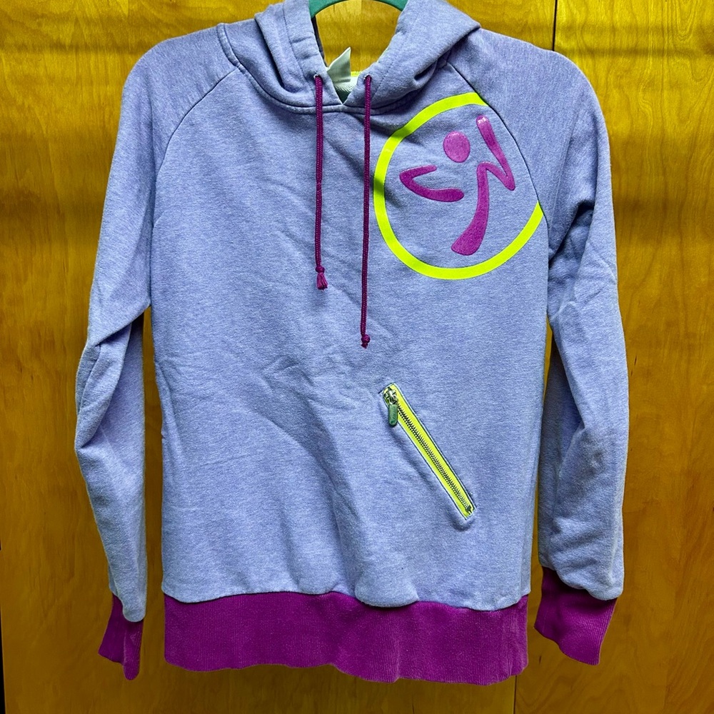 Purple and Neon Yellow ZUMBA Graphic Hoodie